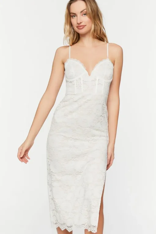 Lace Bustier Midi Dress