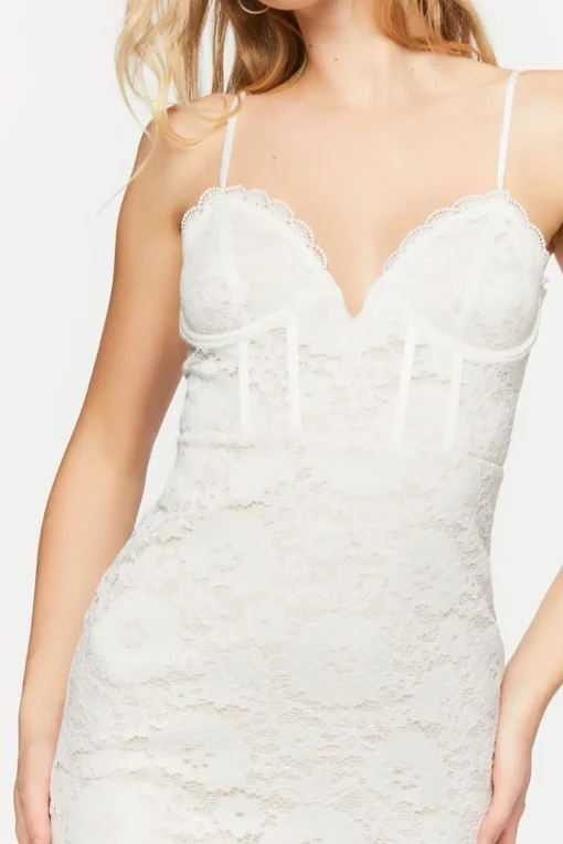Lace Bustier Midi Dress