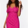 Lace Cami Cap-Sleeve Mini Dress