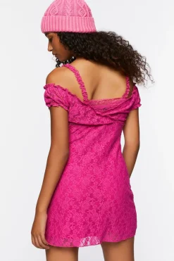 Lace Cami Cap-Sleeve Mini Dress