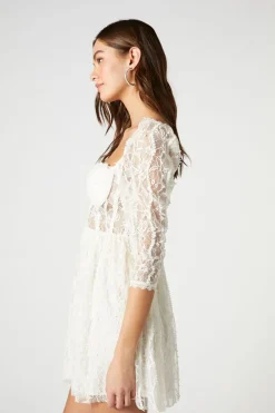 Lace Fit & Flare Mini Dress