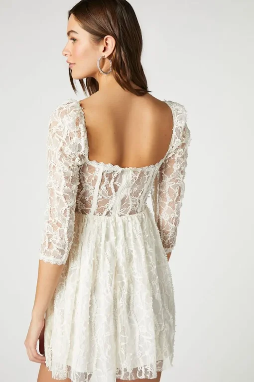 Lace Fit & Flare Mini Dress