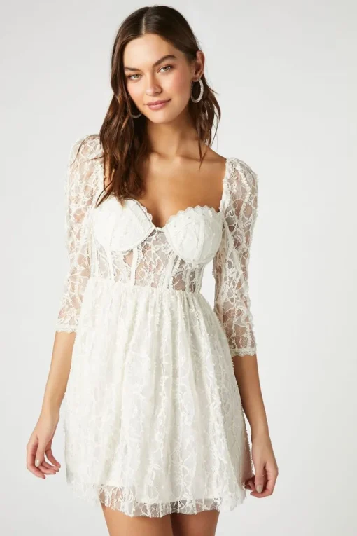 Lace Fit & Flare Mini Dress