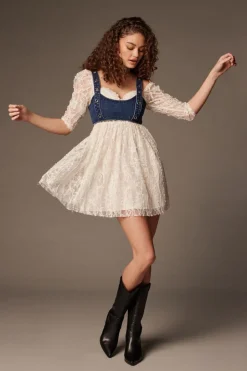 Lace Fit & Flare Mini Dress