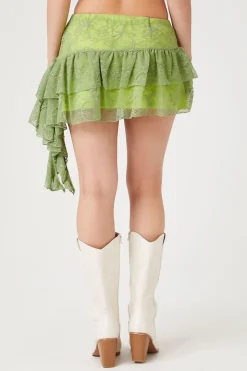 Lace Ruffle Mini Skirt