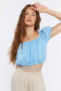 Lace-Back Crop Top