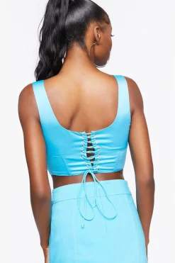 Lace-Back Crop Top