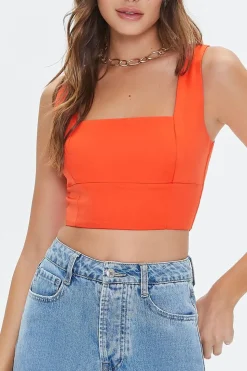 Lace-Back Crop Top