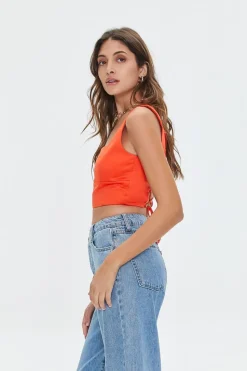Lace-Back Crop Top
