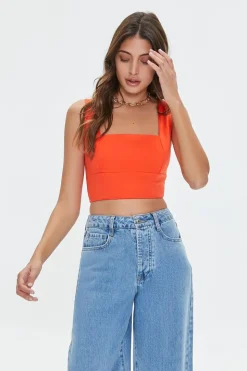 Lace-Back Crop Top