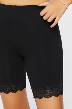 Lace-Trim Biker Shorts