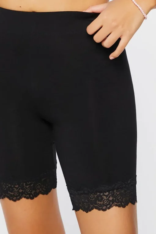 Lace-Trim Biker Shorts