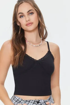 Lace-Trim Cropped Cami