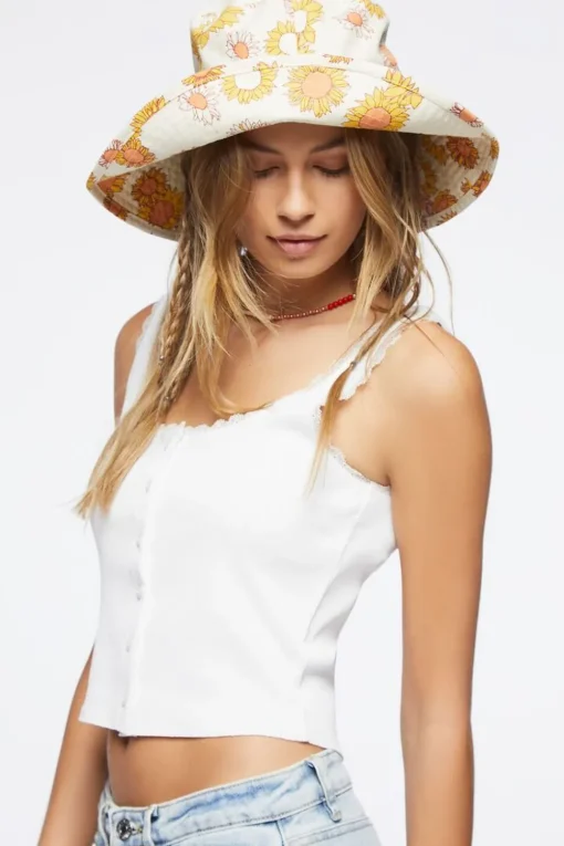 Lace-Trim Cropped Tank Top