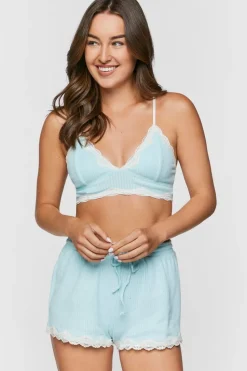 Lace-Trim Lounge Shorts