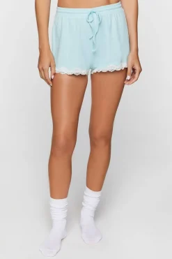Lace-Trim Lounge Shorts