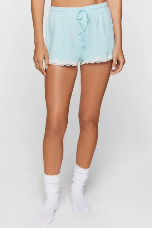Lace-Trim Lounge Shorts