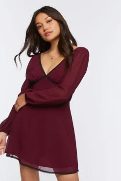 Lace-Trim Mini Dress