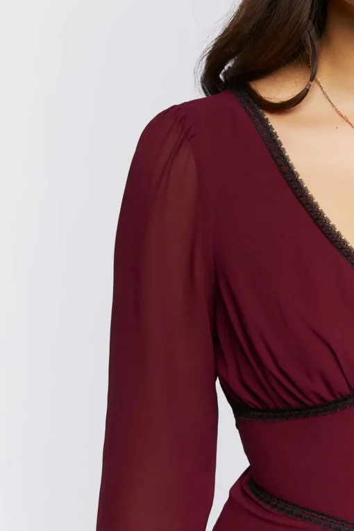 Lace-Trim Mini Dress