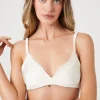 Lace-Trim Satin Bralette