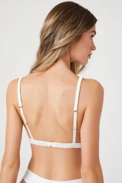 Lace-Trim Satin Bralette