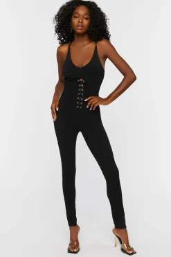 Lace-Up Cami Jumpsuit
