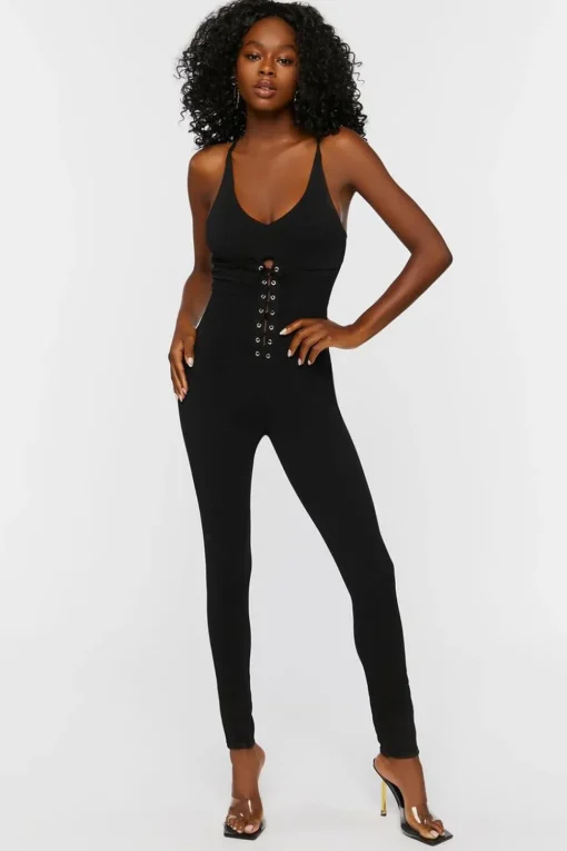 Lace-Up Cami Jumpsuit