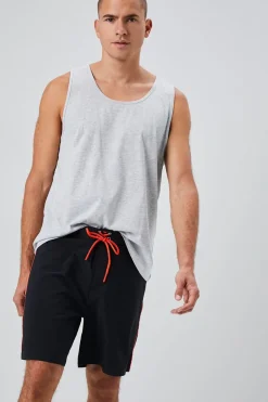 Lace-Up Contrast-Trim Swim Trunks