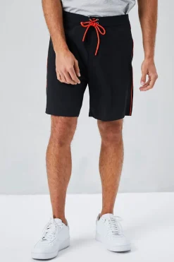 Lace-Up Contrast-Trim Swim Trunks
