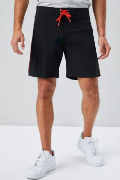 Lace-Up Contrast-Trim Swim Trunks