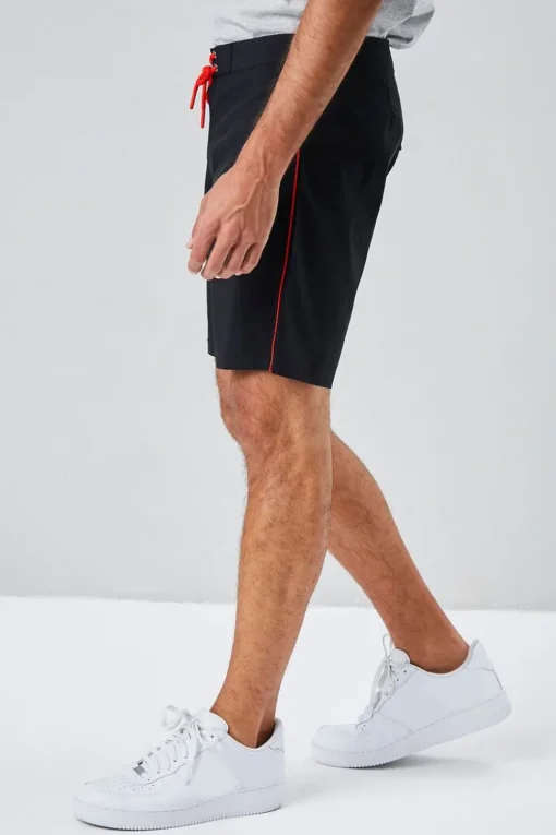 Lace-Up Contrast-Trim Swim Trunks