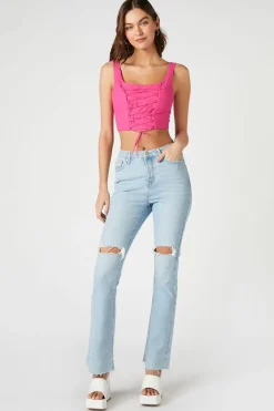 Lace-Up Crop Top