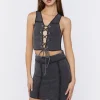 Lace-Up Crop Top & Mini Skirt Set