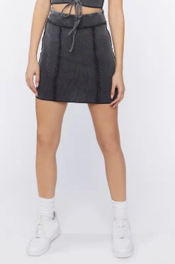 Lace-Up Crop Top & Mini Skirt Set