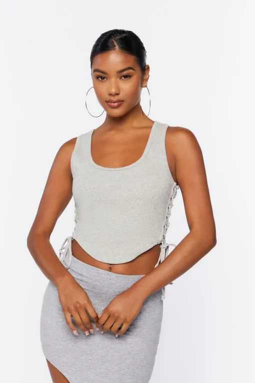Lace-Up Cropped Tank Top