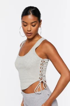 Lace-Up Cropped Tank Top