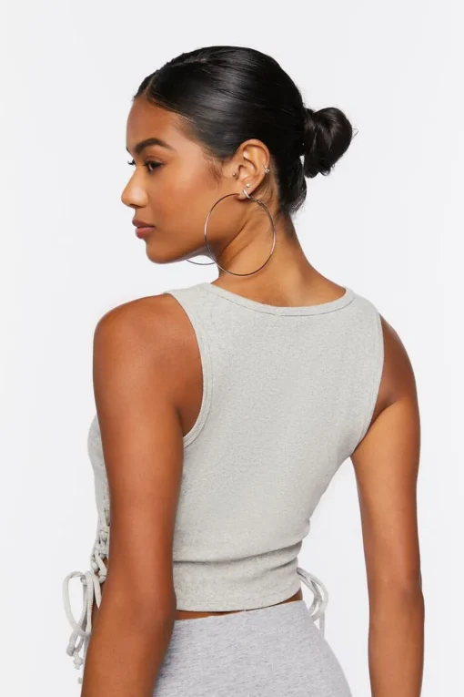 Lace-Up Cropped Tank Top
