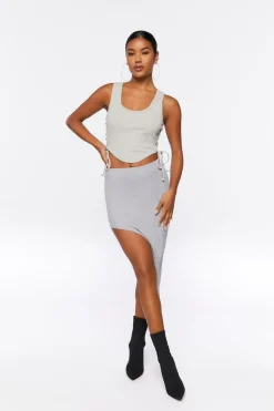 Lace-Up Cropped Tank Top
