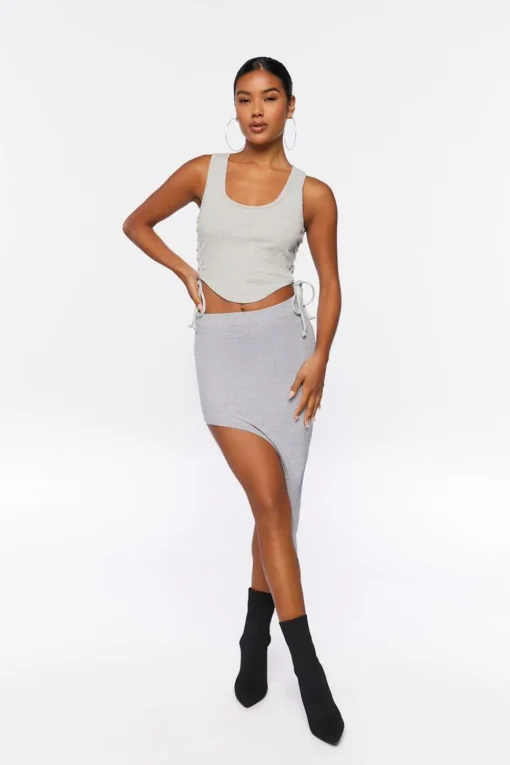 Lace-Up Cropped Tank Top