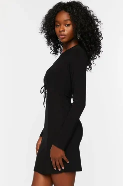 Lace-Up Cutout Mini Dress