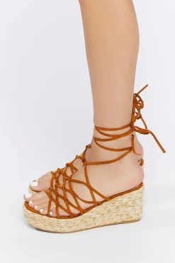 Lace-Up Espadrille Wedges