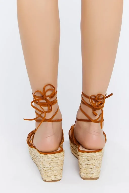 Lace-Up Espadrille Wedges