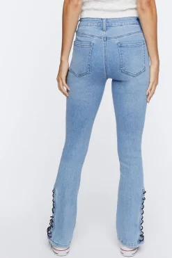 Lace-Up Flare Jeans