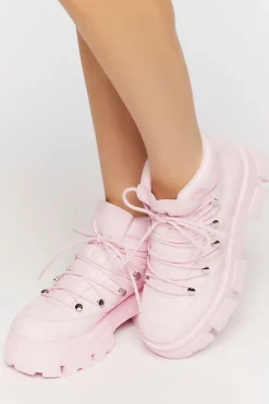 Lace-Up Lug Sole Ankle Booties