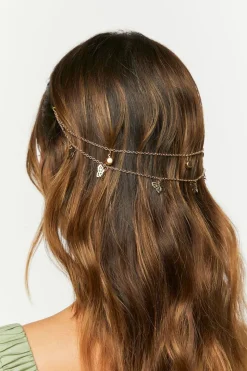 Layered Butterfly & Faux Gem Head Chain