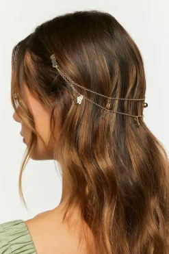 Layered Butterfly & Faux Gem Head Chain