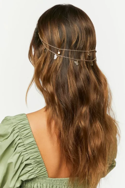 Layered Butterfly & Faux Gem Head Chain