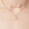 Layered Etched Pendant Necklace