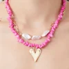 Layered Faux Pearl Heart Necklace