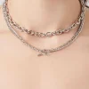 Layered Toggle Curb Chain Necklace